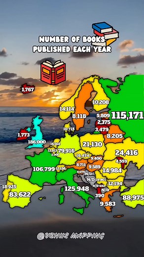 Number of books published each year #fyp #viral #maps #geography #book #booktok