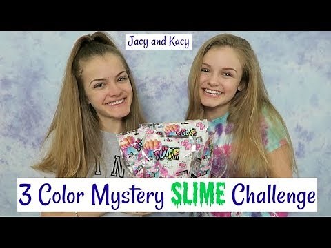3 Color Mystery Slime Challenge ~ Jacy and Kacy