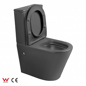 [Hot Item] Elongated Bowl Matt Grey Glazed Wc Ceramic Water Closet Two Piece Toilet