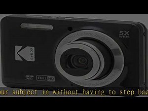 KODAK PIXPRO Friendly Zoom FZ55-BK 16MP Digital Camera with 5X Optical Zoom 28mm Wide Angle and 2.7