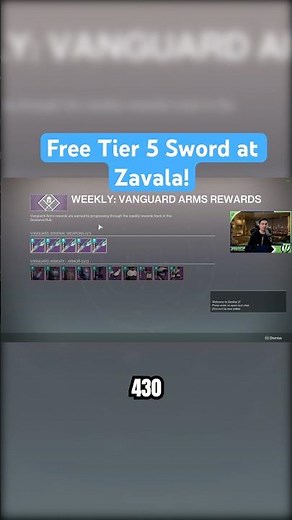 Free Tier 5 Sword at Zavala! #destiny2 #gaming