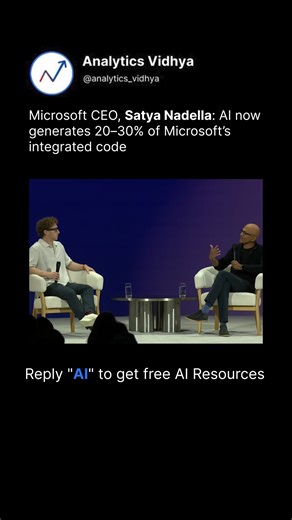 3.5K views | Satya Nadella says it loud :AI now writes 20–30% of...