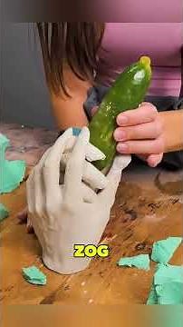 Gips Skulptur mit Gurke so kreativ gemacht