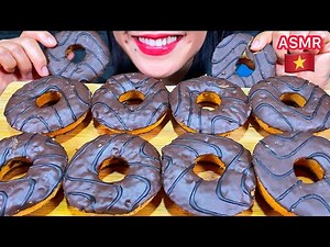 ASMR CHOCOLATE DONUTS + FRESH MILK MUKBANG MASSIVE Eating Sounds