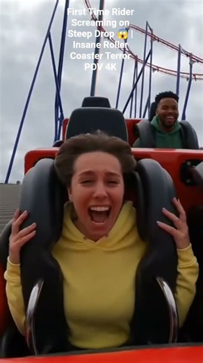 First Time Rider Screaming on Steep Drop😱Insane RollerCoaster Terror POV 4K#speedride#rollercoaster