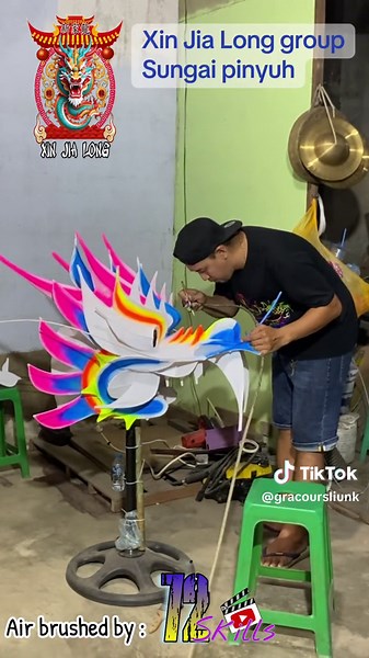 Airbrush dragon head XJL03 #airbrush #dragondance
