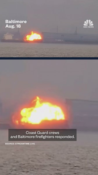 Video captures explosion on cargo ship carrying coal in Baltimore Harbor