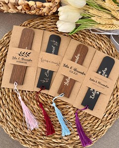 Personalized Wooden Bookmarks, Custom Wedding Favors, Adult Party Gifts, Save the Date, Engraved Rustic Bookmarks, Engagement Party Gifts - Etsy