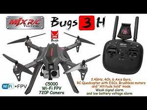 MJX Bugs 3H 2.4GHz, 4Ch, 6 Axis Gyro, Altitude hold (RTF) + C5000 Wi-Fi FPV 720P Camera