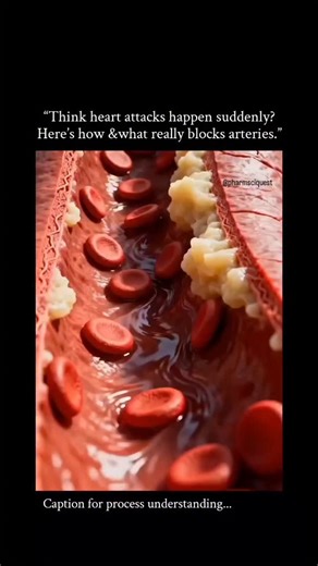 Pharmacy girl👩‍🔬 on Instagram: "Arterial blockage doesn’t happen in a day — it’s a slow and progressive process called atherosclerosis. It begins when LDL (Low-Density Lipoprotein) levels rise and these cholesterol-carrying particles start slipping into the arterial wall. Inside, they undergo oxidation, which signals the immune system that something is wrong. LDL infiltration: High LDL enters the artery wall and triggers inflammation. Silent beginning: Tiny endothelial injuries allow oxidized 