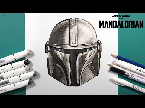How to Draw the MANDALORIAN Helmet (Star Wars)