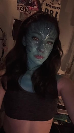 AVATAR MAKEUP BECAUSE IM A NERD 😛😛😛😛😛 #fyp #makeup #avatar #alien #nerd