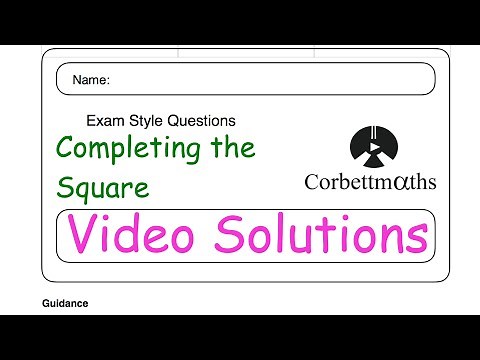 Completing the Square Answers - Corbettmaths