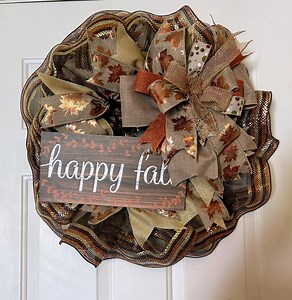 Happy Fall Mesh Wreath - Etsy