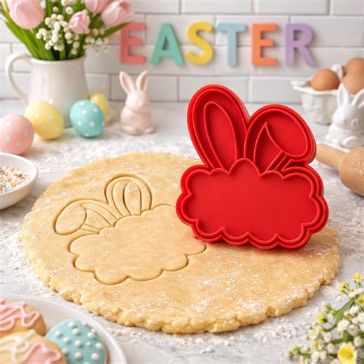 Easter Bunny Cookie Cutter With Stamp | 3D Printed | Easter Baking Tool | Digital Download - Etsy