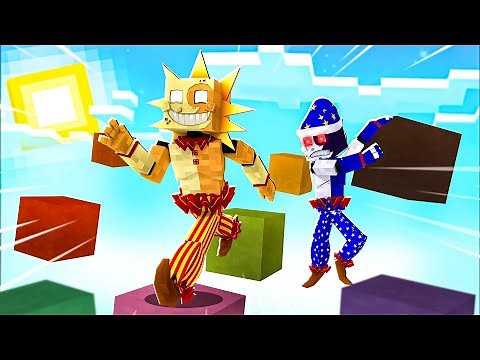 Sun and Moon Play PARKOUR TRIALS in Minecraft