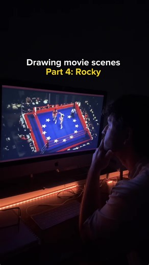 Drawing movie scenes part 4 #rocky #artwork #artchallenge #artpage
