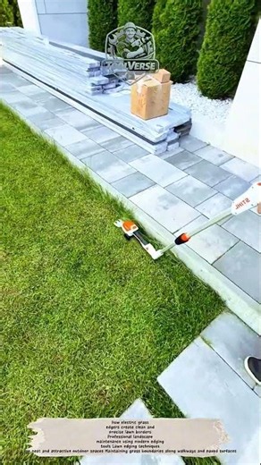 Precision Lawn Edging Process Using an Electric Grass Edger for Professional Landscape Maintenance