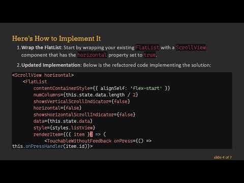 Unlocking Horizontal Scrolling in React Native FlatLists with Multiple Rows