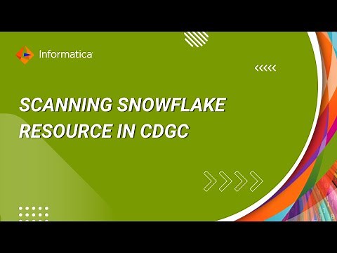 Scanning Snowflake Resource in Cloud Data Governance and Catalog (CDGC)