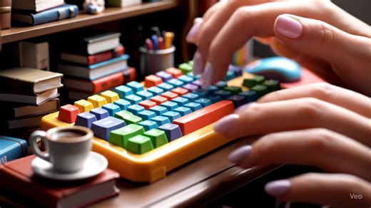 キーボードタイピング⌨️ 何番目が好き？？ #satisfying #asmr #asmrfood #fyp #aivideo #キーボード女子 #タイピング