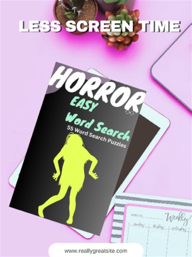 Horror Word Search Book 6x9in Now available on Amazon #horror #scary #wordsearch
