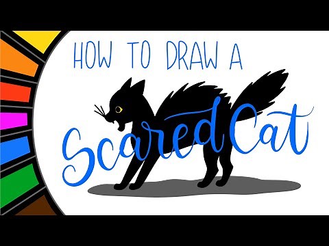 HOW TO DRAW a Scared Cat - easy drawing for kids