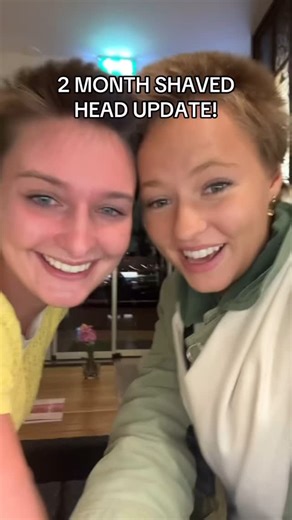 Isabelle McKinney on Instagram: "Last hair update w @kendralgilbertson for a bit 🥹 gonna miss my twin 🤍 Drop ur best haircut ideas for the most natural grow out #semesteratsea #studyabroad #neptuneday #sas #hairjourney #shavedhead"