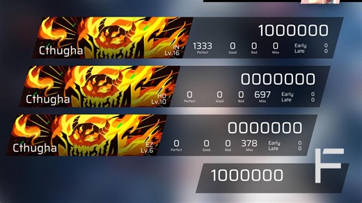 【Phigros/课题模式/超雄尾杀】Cthugha IN 16 理论值