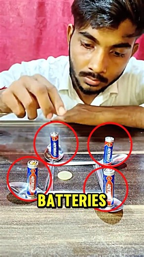 What happens if you put 4 spoons and 4 batteries on a coin? 😱