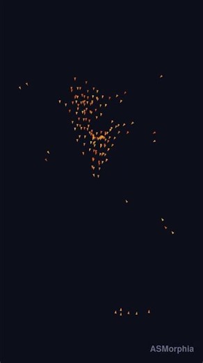 Boids 🌅 Swarm Rhythm Warm Sunrise Flow #shorts #satisfying #asmr #visualart #loopart #relaxing