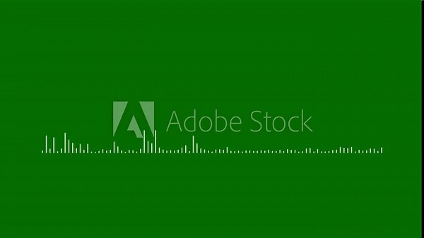 Audio sound waveform animation, Musical Waves Equalizer, Pulsating Element, Animated sound waveform spectrum, Sound audio equalizer, Speech wave, sound wave, Audio spectrum. Green screen. 4k video Stock Video