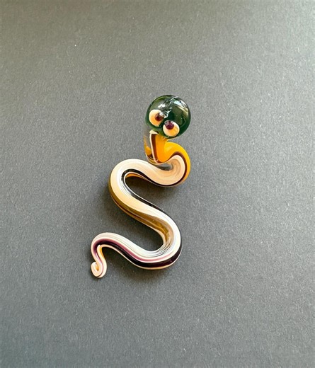 Handmade Glass Python Figurine: Collectible Lampwork Snake - Etsy