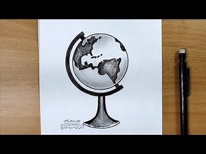 How to Draw a Globe | Easy Step by Step Earth Drawing Tutorial