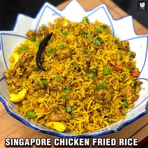Thinking what to do with leftover rice and veggies? Make delectable and flavorful Singapore Chicken Fried Rice recipe with Chef Tarika Singh! | Get Curried