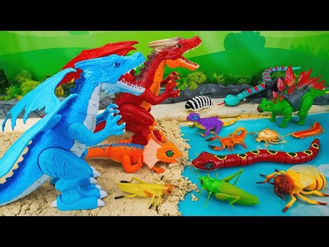 Toy asmr | Remote Control Animals:Ice Dragon - Lizard - Stegosaurus Collection Playset ASMR