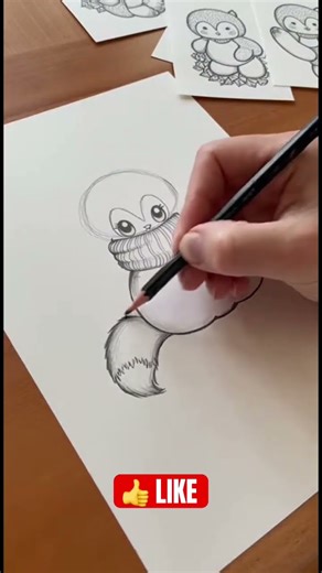 Realistic ASMR Drawing – Hand Sketching a Cute Cartoon Character