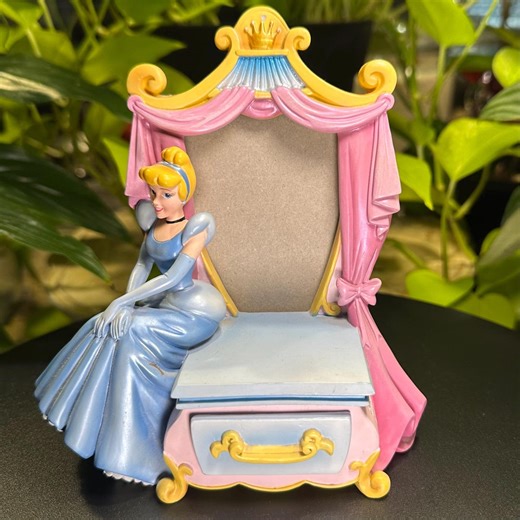 Disney Cinderella Trinket Box Photo Frame Vanity, Disney Princess Keepsake Box, Small Disney Decor, Cinderella Figurine, Vintage Disney Gift