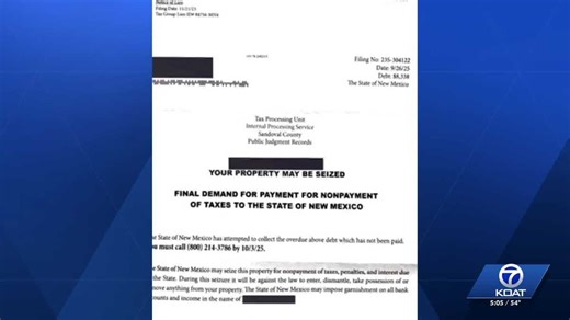 New Mexico Tax and Revenue Department warns of property seizure mail scam