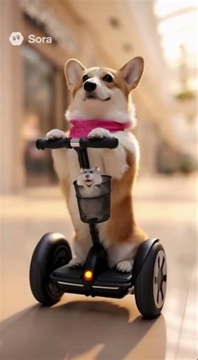 Corgi Cruising a Mini Segway with a Hamster 🛴✨ #Whimsical
