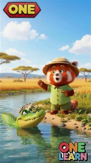 Crocodile for Kids 🐊 | Safari Animals with Red Panda | Kids Learning