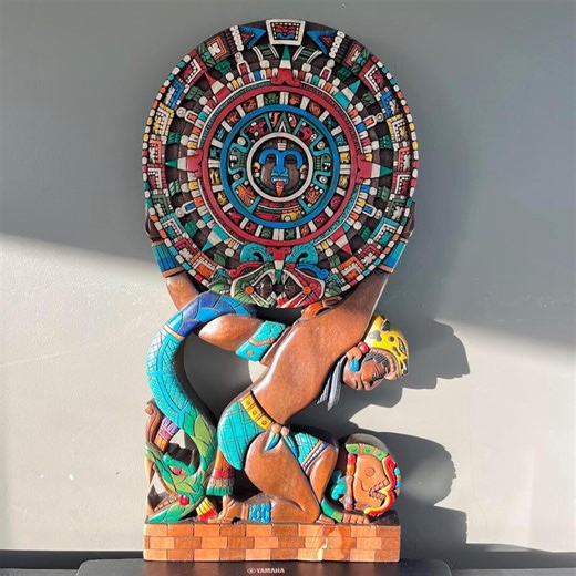 Aztec Time Carrier, Cedar Wood, Mexican Art, Aztec Calendar - Etsy