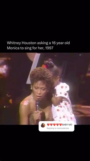 Pop History Book on Instagram: "I love this moment 🥹❤️ Whitney Houston and a young Monica sharing a moment together during a “Shoop Shoop” performance in 1997 #whitneyhouston #monica #1990smusic #1990s #singing"