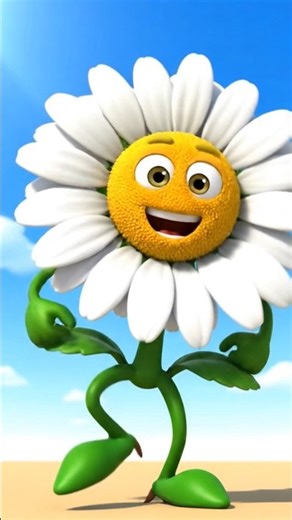 Cute 3D Flower Dancing Under Blue Sky #flowers #dance #song #trending #shorts #animation #3d
