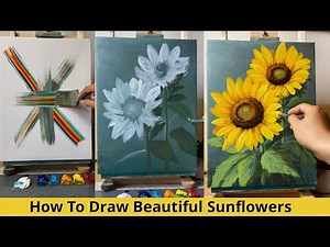 How to Paint Realistic Sunflowers | Easy Acrylic Painting Tutorial for Beginners #033