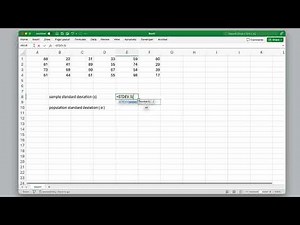 Calculating a Standard Deviation Using Excel