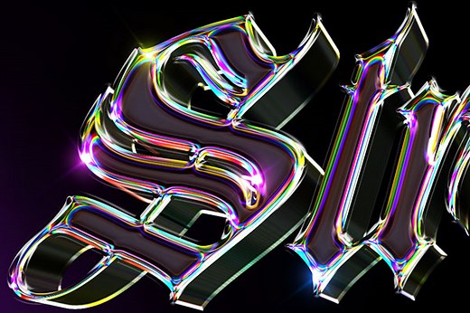 3D Chrome Text Style Vol.2 PSD Template | Hyperpix