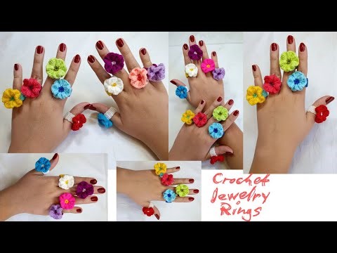 HOW TO CROCHET A JEWELRY FLOWER RING? | CROCHET JEWELRY RING EASY PATTERN | DIY