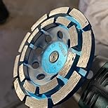 4 1/2 inch Concrete Grinding Wheel,5/8"-11 Arbor Diamond Cup Grinding Wheel Double Row for Granite Marble Concrete Masonry Stone