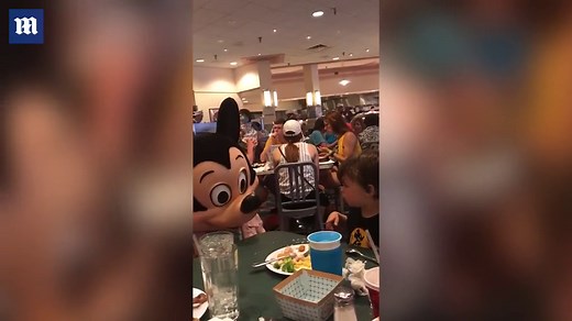 Mickey Mouse surprises deaf boy with sign language